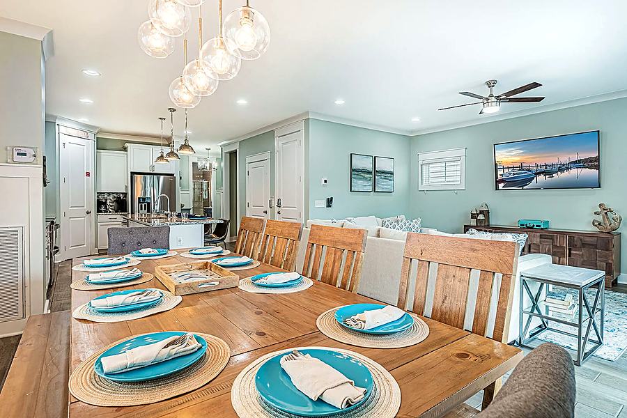 Farmhouse dining table seating ten