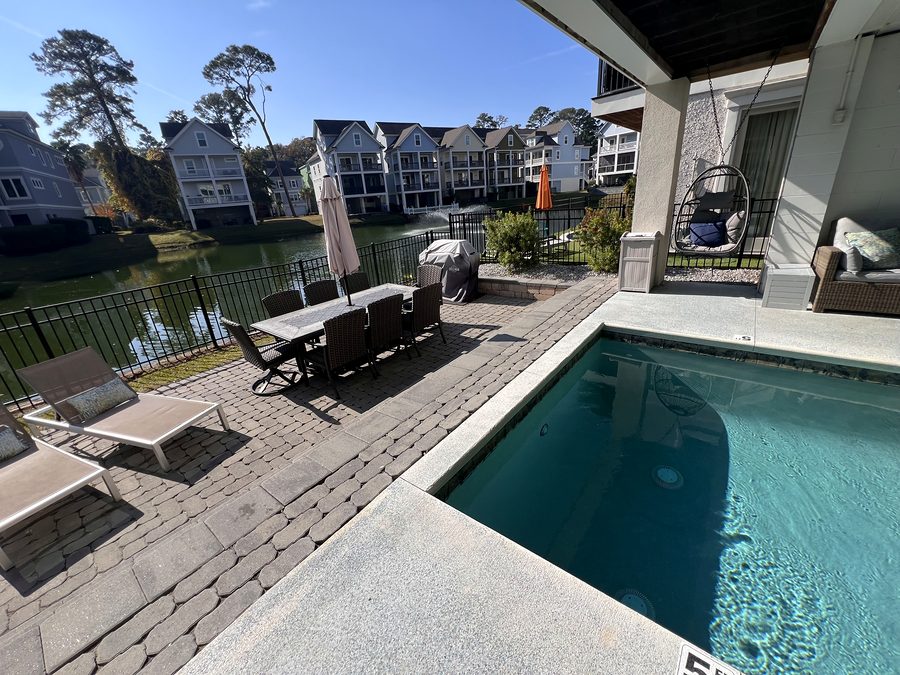 Heated pool from the water edge