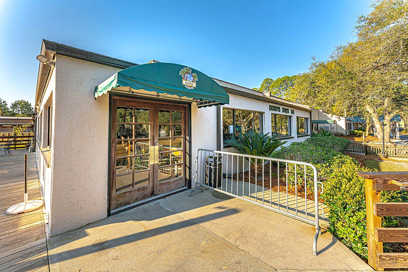 Entrance to CocoNutz Sportz Bar at 40 Folly Field Road on Hilton Head Island