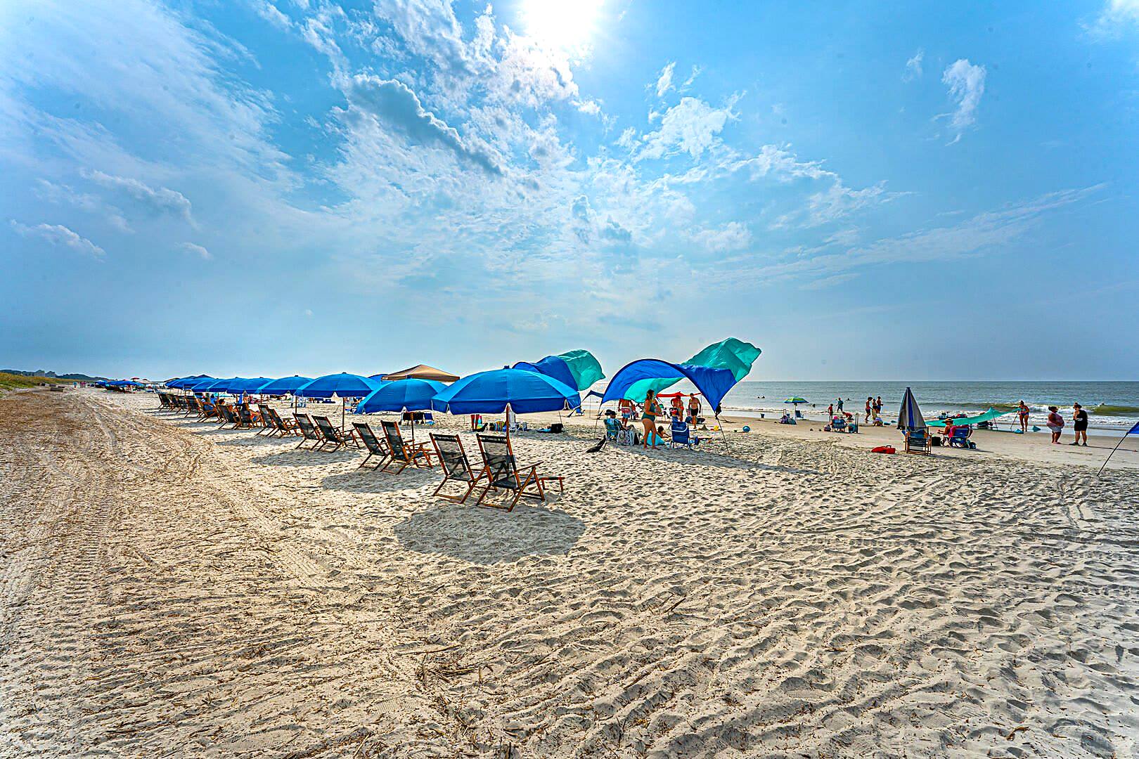 Wide hard-packed sand and the Atlantic on the north end of Hilton Head Island